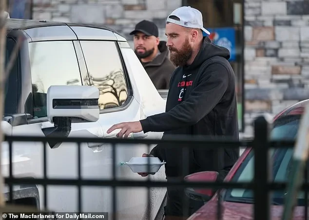 Travis Kelce is seen leaving Missouri X-Golf course after four-hour session with pal